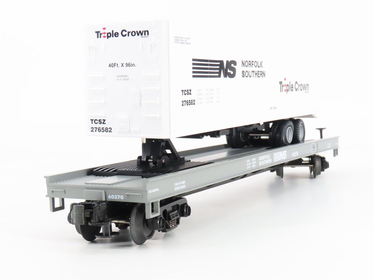 O Gauge 3-Rail MTH 60370 NS Norfolk Southern Flat Car w/40&#39; Trailer 60370