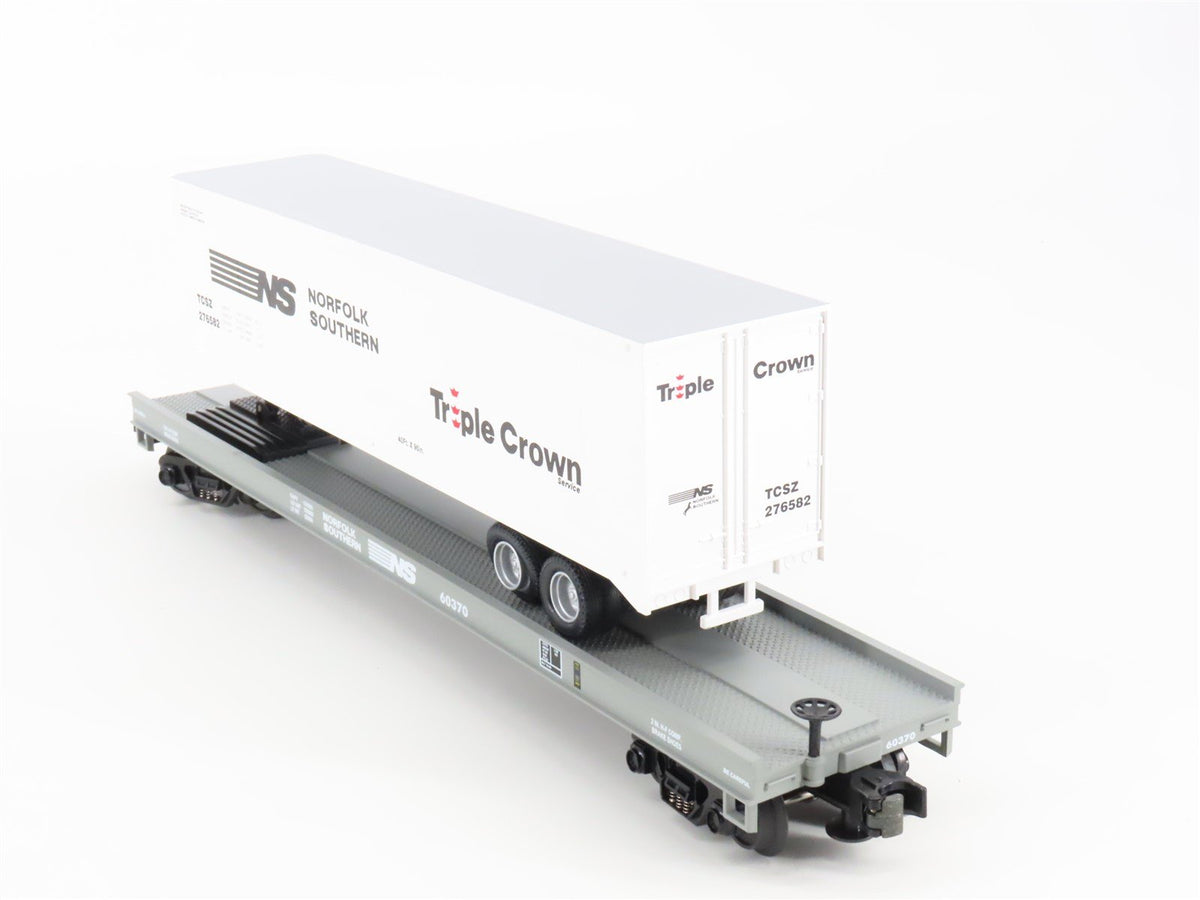 O Gauge 3-Rail MTH 60370 NS Norfolk Southern Flat Car w/40&#39; Trailer 60370