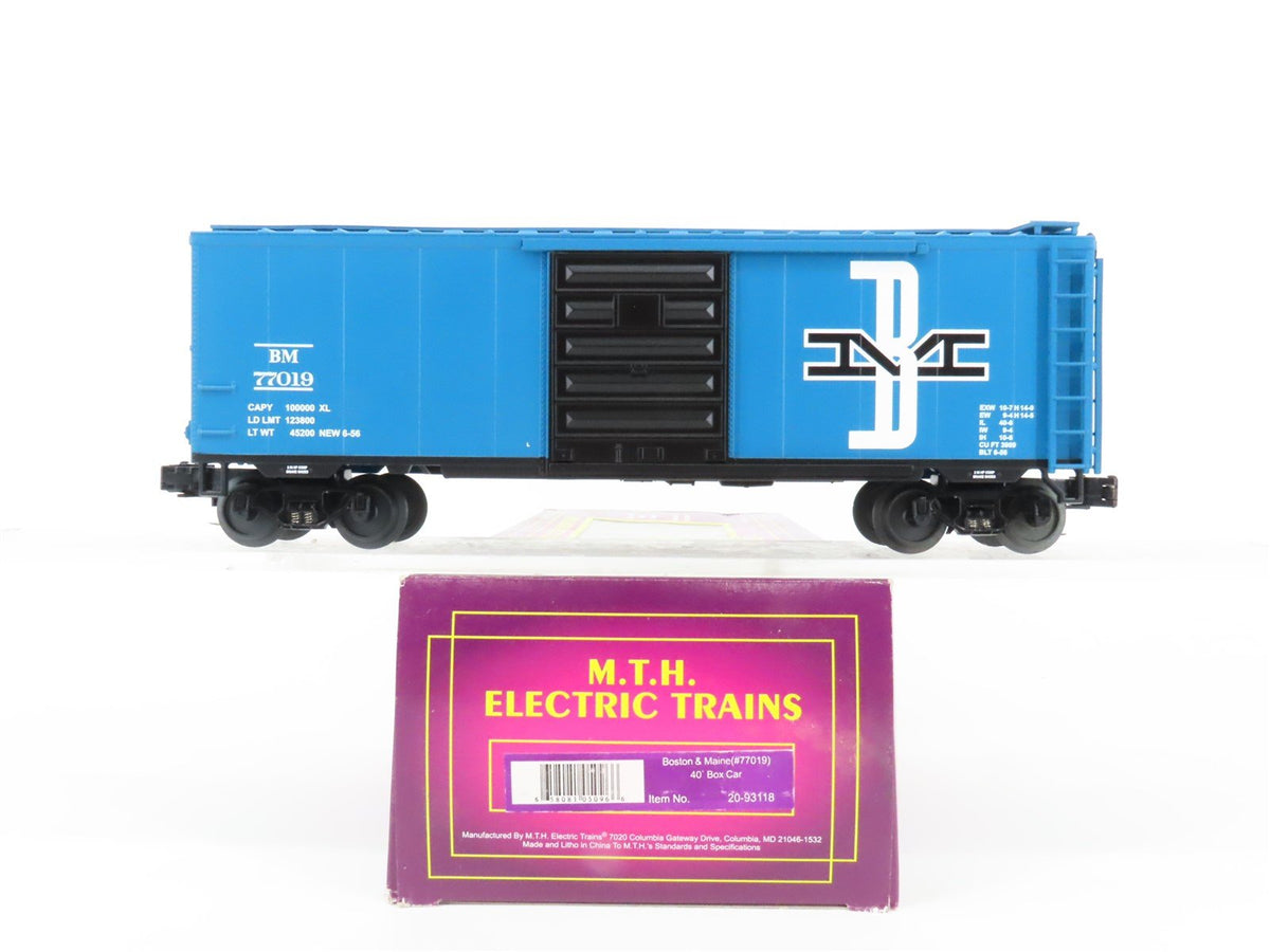 O Gauge 3-Rail MTH 20-93118 BM Boston &amp; Maine 40&#39; Single Door Box Car #77019