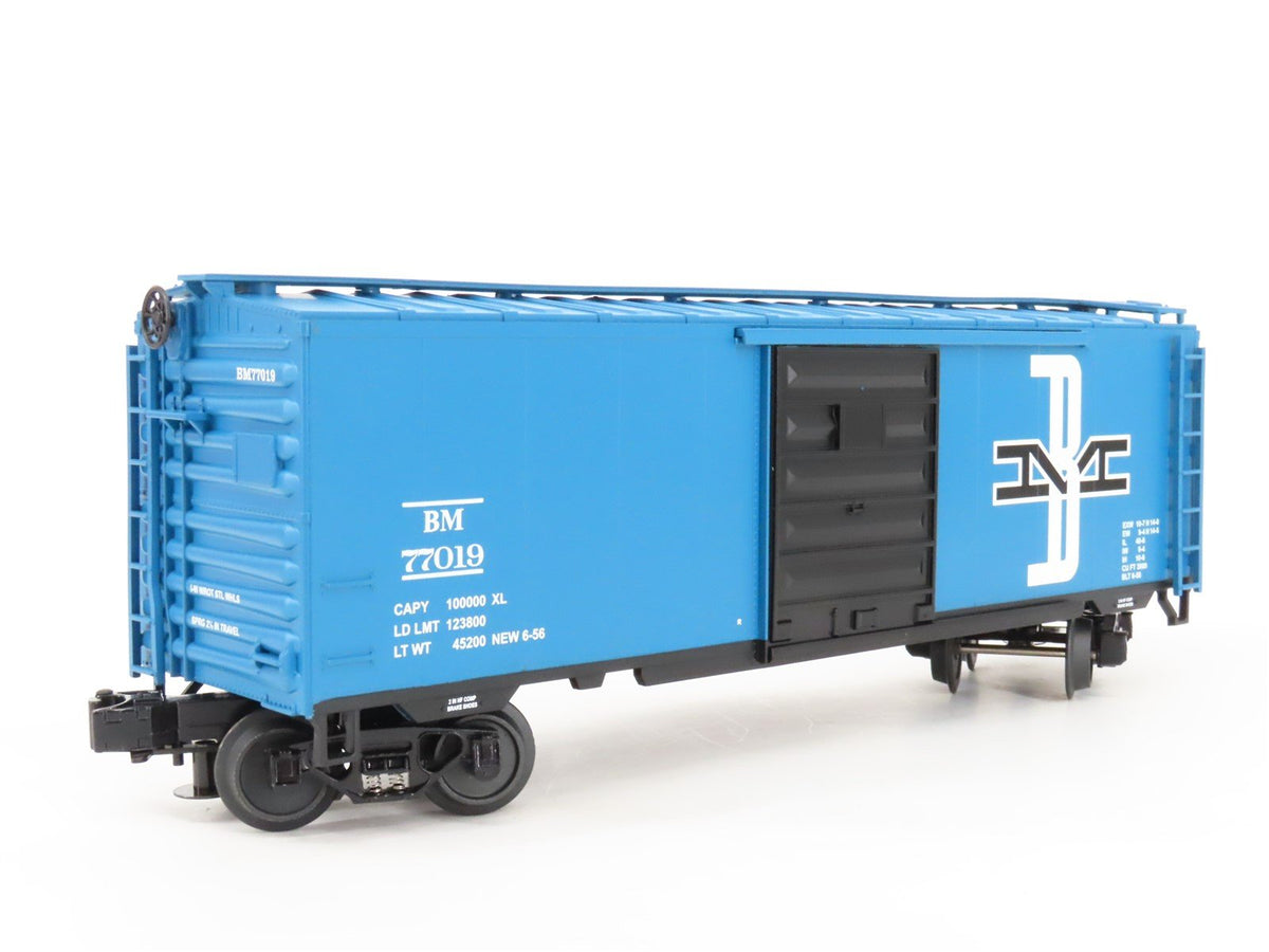 O Gauge 3-Rail MTH 20-93118 BM Boston &amp; Maine 40&#39; Single Door Box Car #77019