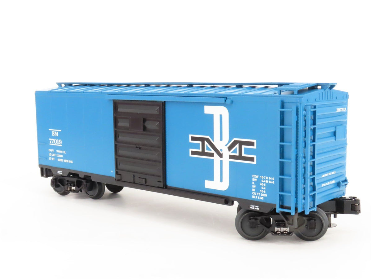O Gauge 3-Rail MTH 20-93118 BM Boston &amp; Maine 40&#39; Single Door Box Car #77019