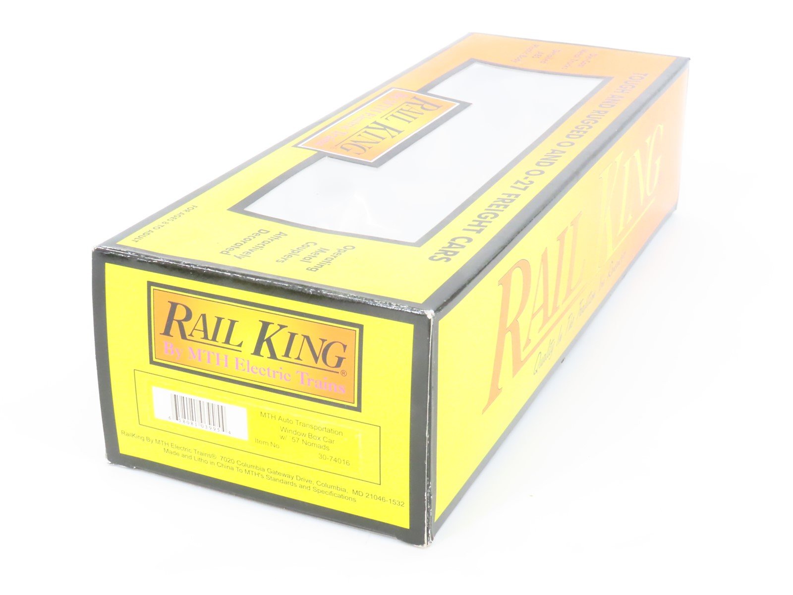 O Gauge 3-Rail Rail King MTH 30-74016 MTH Transport Window Boxcar w/Cars 74016