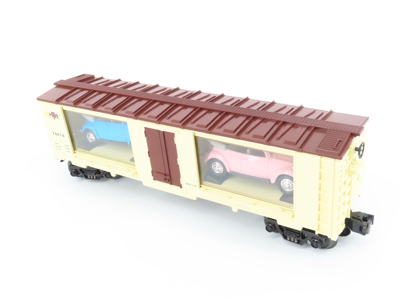 O Gauge 3-Rail Rail King MTH 30-74014 MTH Auto Transport Box Car w/VW Bugs 74014