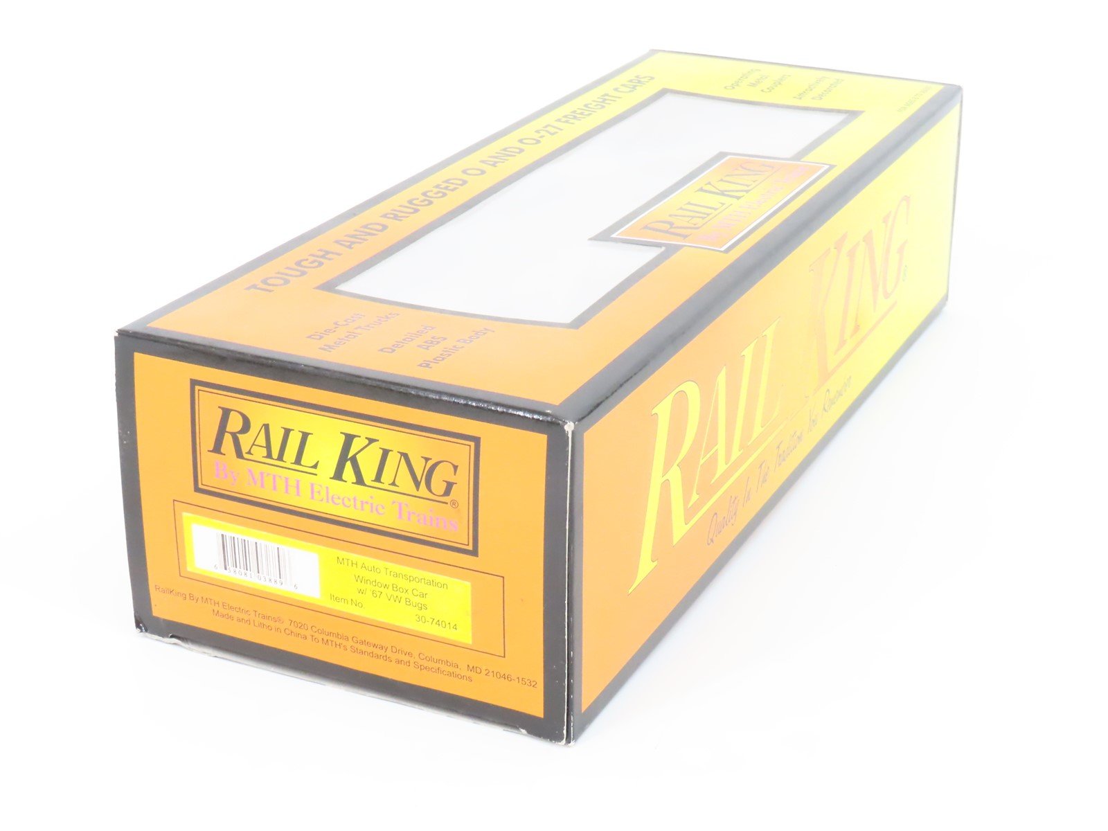 O Gauge 3-Rail Rail King MTH 30-74014 MTH Auto Transport Box Car w/VW Bugs 74014