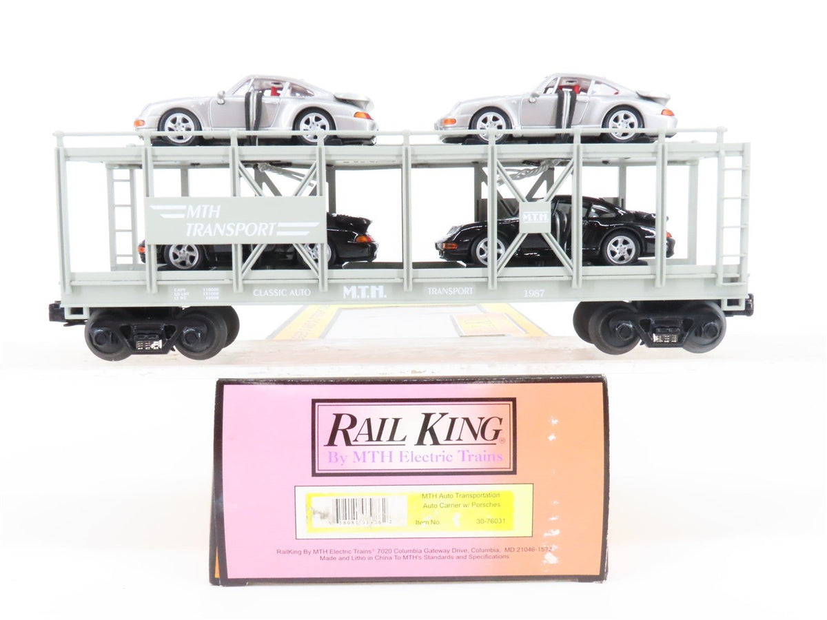 O Gauge 3-Rail Rail King MTH 30-76031 MTH Transport Auto Carrier w/Porsches 1987