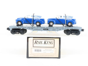 O Gauge 3-Rail Rail King MTH 30-7647 MTH Transport Flat Car w/Panel Trucks 1950