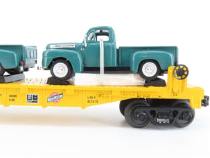 O Gauge 3-Rail Rail King MTH 30-8312 CNW Die Cast Flat car w/Ford PIckups 46557