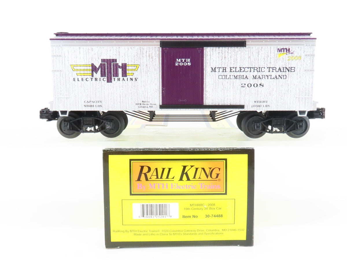 O Gauge 3-Rail Rail King MTH 30-74488 MTHRRC 2008 19th Century 34&#39; Box Car