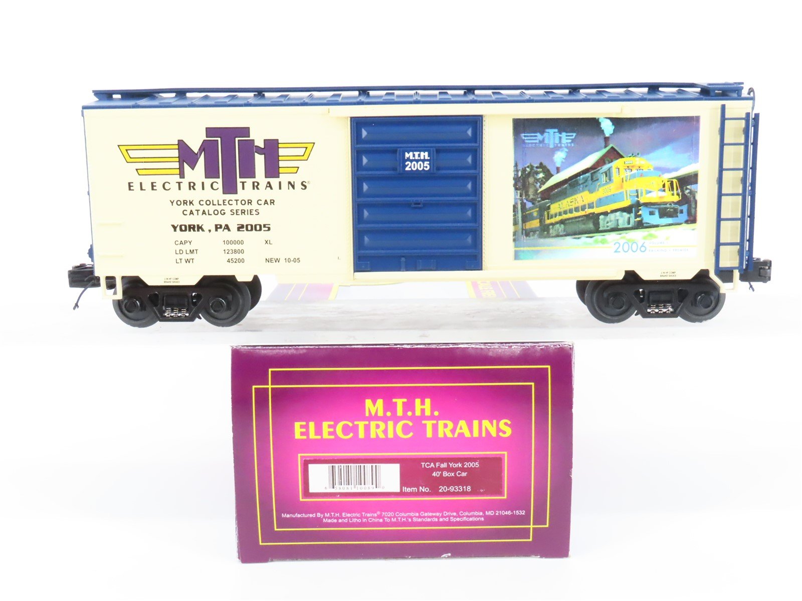 O Gauge 3-Rail MTH 20-93318 MTH TCA Fall York 2005 40' Single Door Box Car 2005