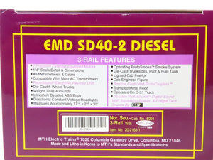 O Gauge 3-Rail MTH 20-2163-1 NS Norfolk Southern SD40-2 Diesel #6094 w/ Sound