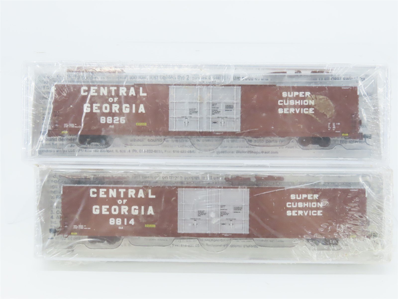 N Bluford Shops 86252 CG Central of Georgia 86' Auto Parts Box Car 2-Pack Sealed