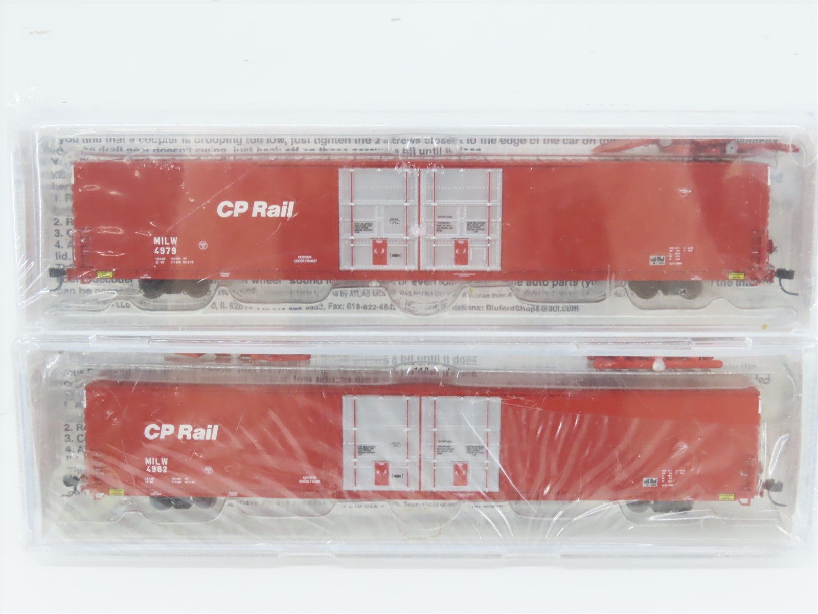 N Scale Bluford Shops 86212 MILW CP Rail 86' Auto Parts Box Car 2-Pack Sealed