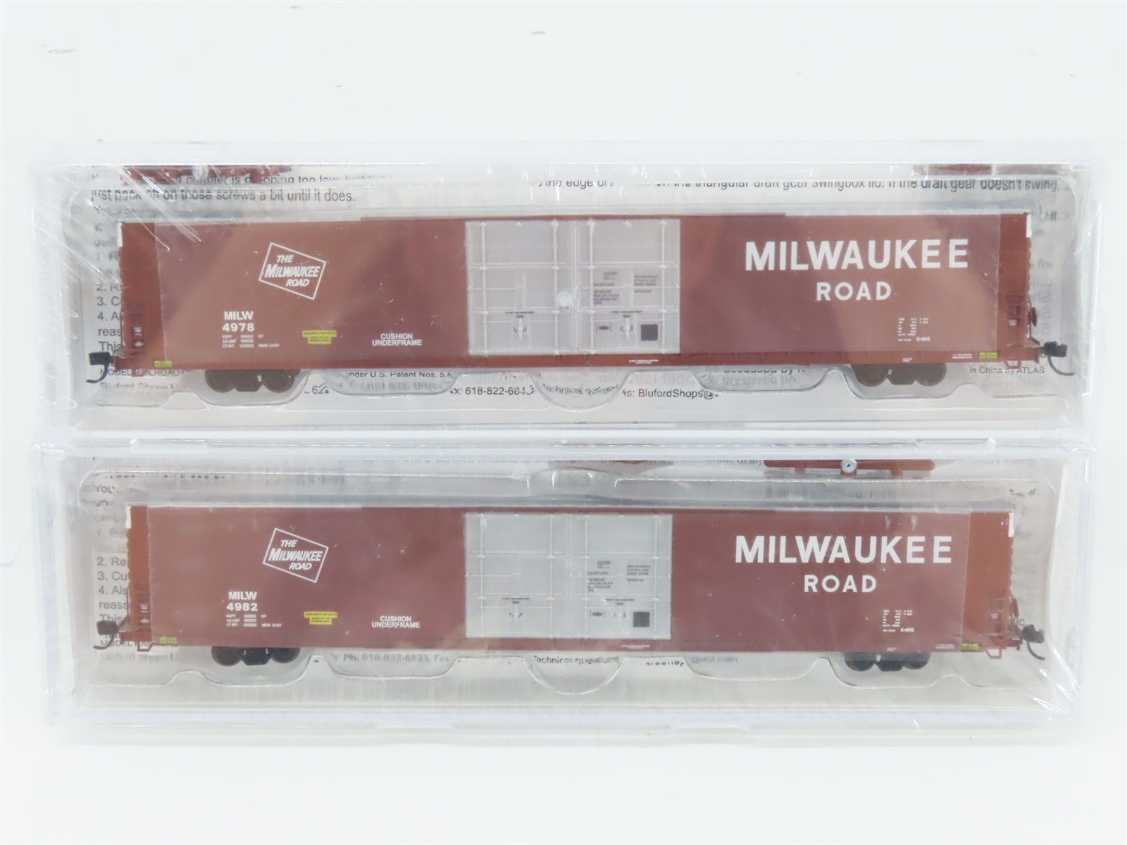 N Scale Bluford Shops 86412 MILW Milwaukee 86' Auto Parts Box Car 2-Pack Sealed