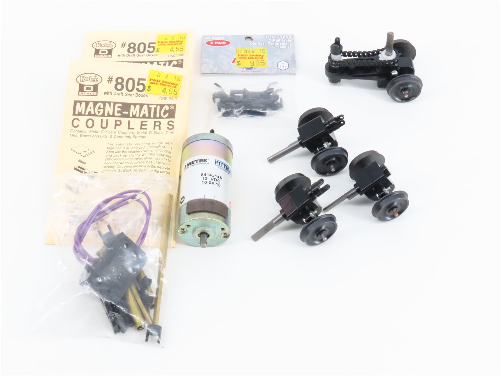 O Scale P&D Hobby Shop 2300K Ametek 4 Wheel Universal Drive Kit w/Couplers