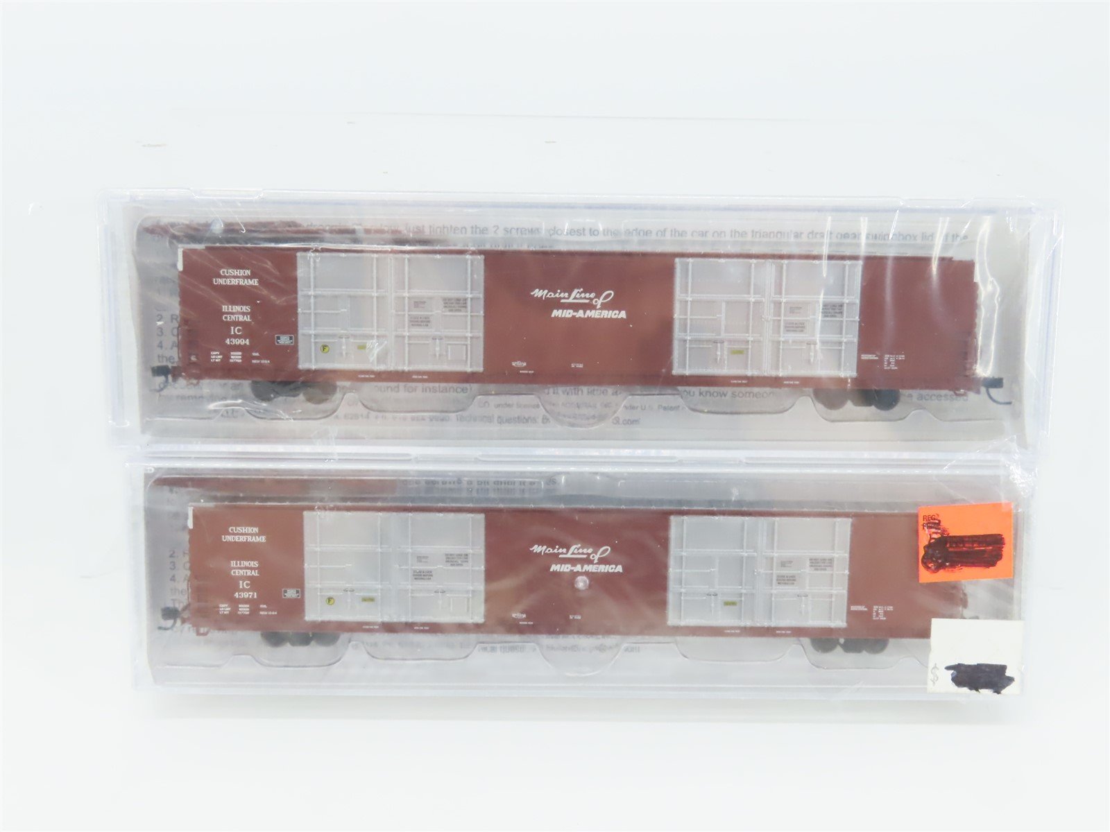 N Bluford Shops 87212 IC Illinois Central 86' Auto Parts Box Car 2-Pack Sealed