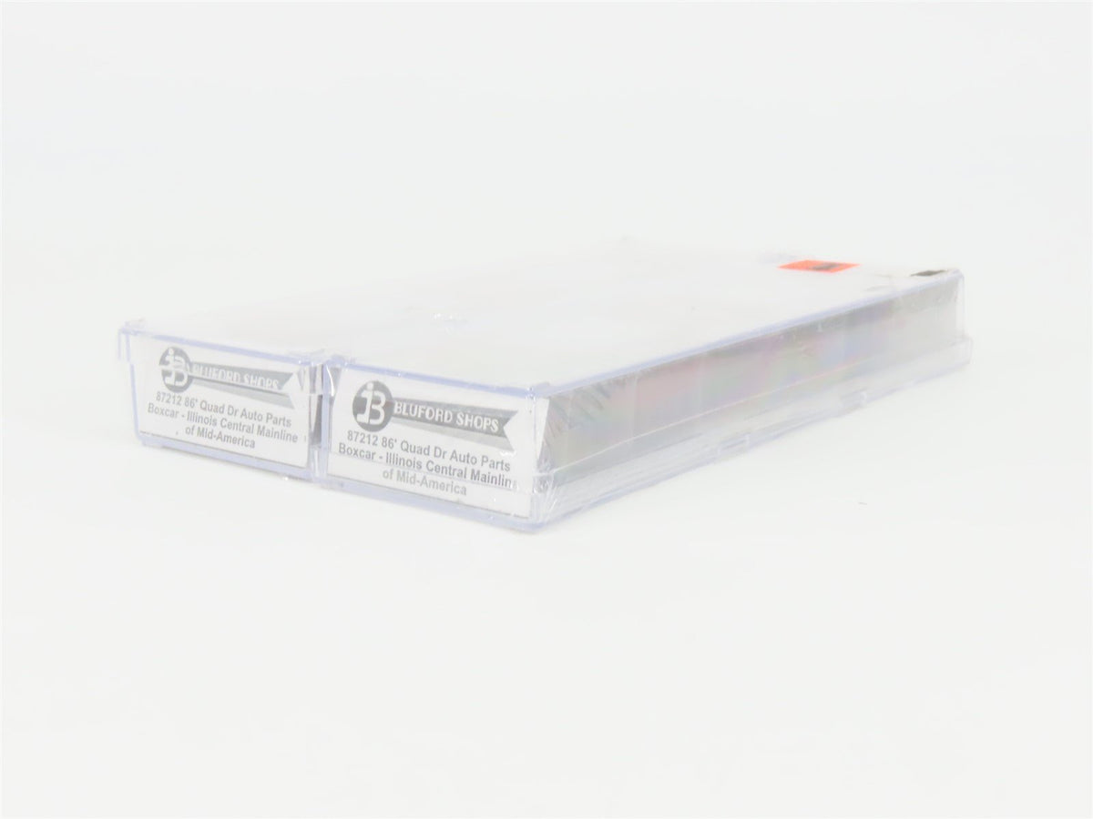 N Bluford Shops 87212 IC Illinois Central 86&#39; Auto Parts Box Car 2-Pack Sealed