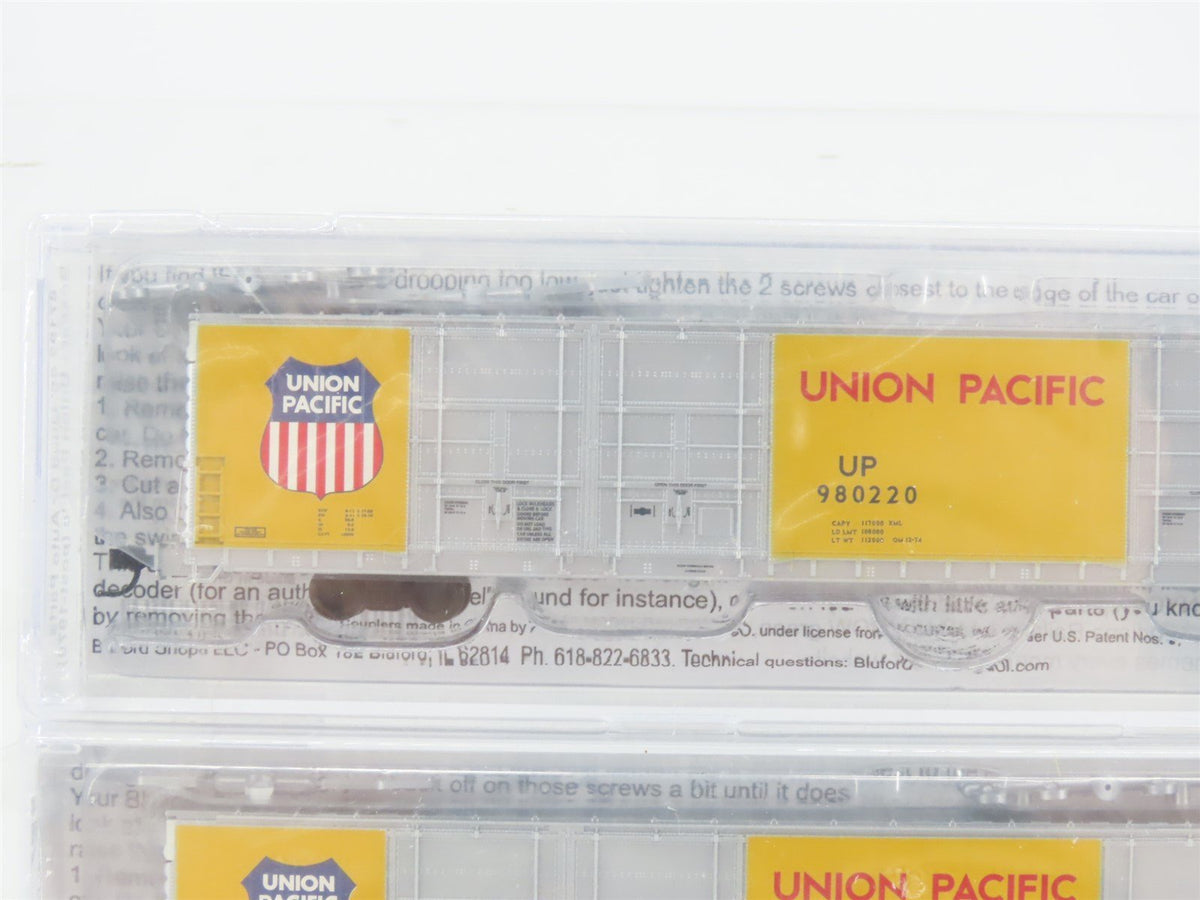 N Bluford Shops 87192 UP Union Pacific 86&#39; Auto Parts Box Car 2-Pack Sealed