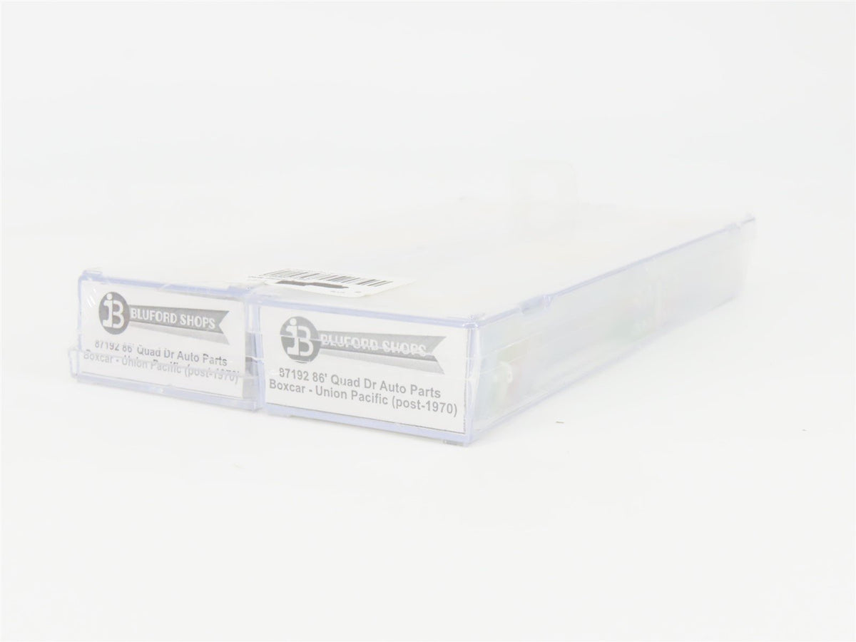 N Bluford Shops 87192 UP Union Pacific 86&#39; Auto Parts Box Car 2-Pack Sealed