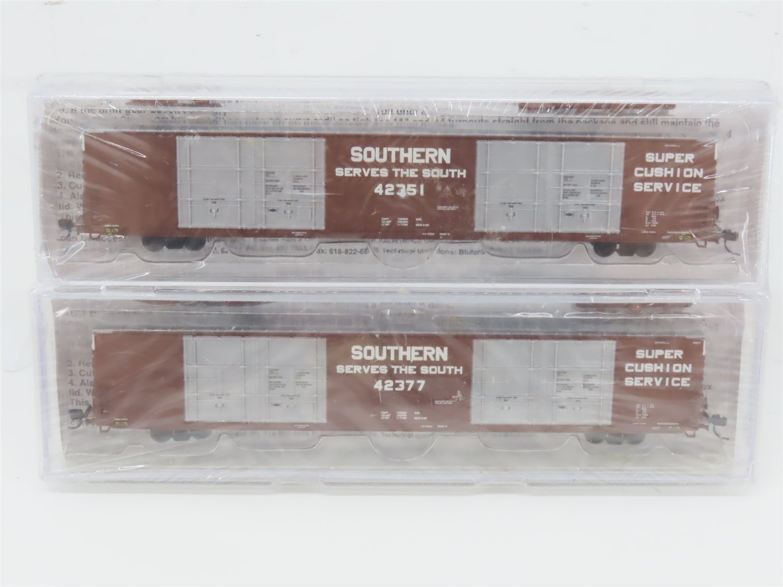 N Scale Bluford Shops 87112 SOU Southern 86' Auto Parts Box Car 2-Pack Sealed