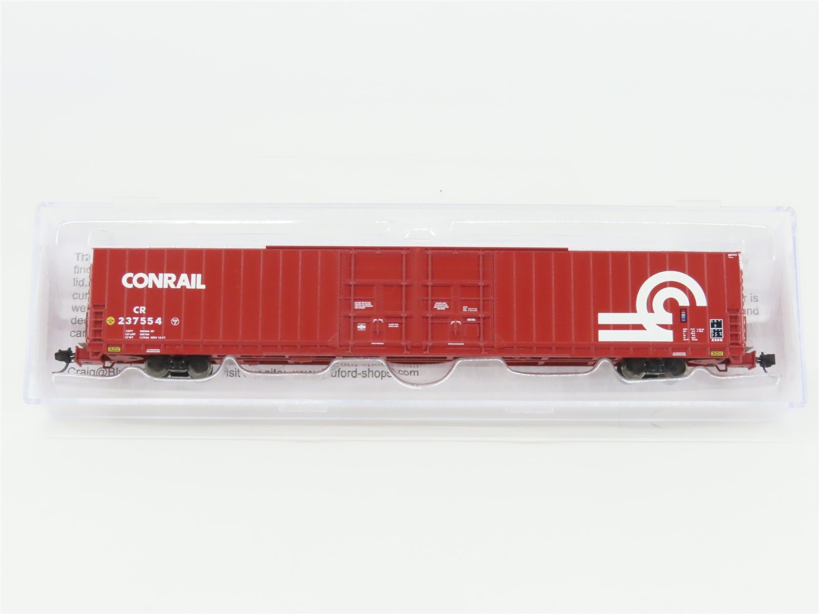 N Scale Bluford Shops 86630 CR Conrail 86' Auto Parts Box Car #237554