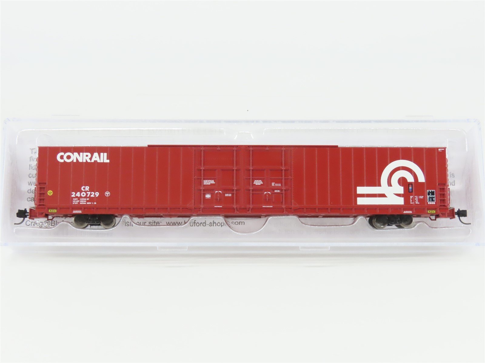 N Scale Bluford Shops 86637 CR Conrail 86' Auto Parts Box Car #240729