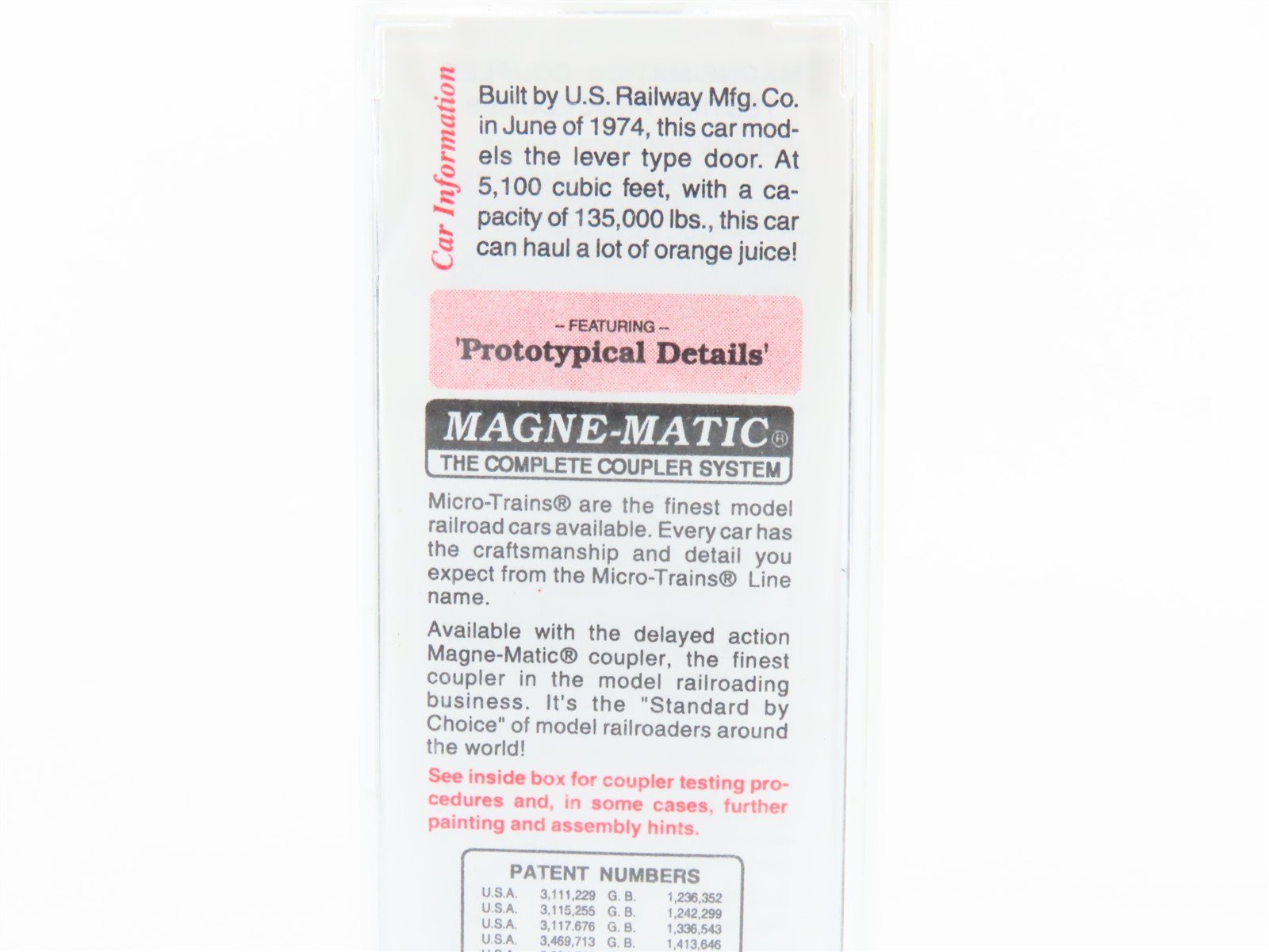 N Scale Micro-Trains MTL 75040 USLX Tropicana 50' Standard Boxcar #13085