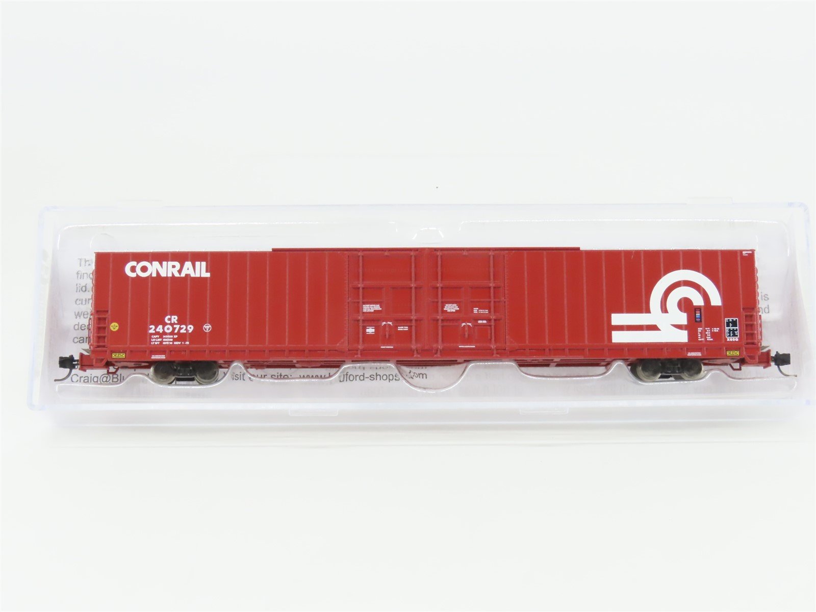 N Scale Bluford Shops 86637 CR Conrail 86' Auto Parts Box Car #240729