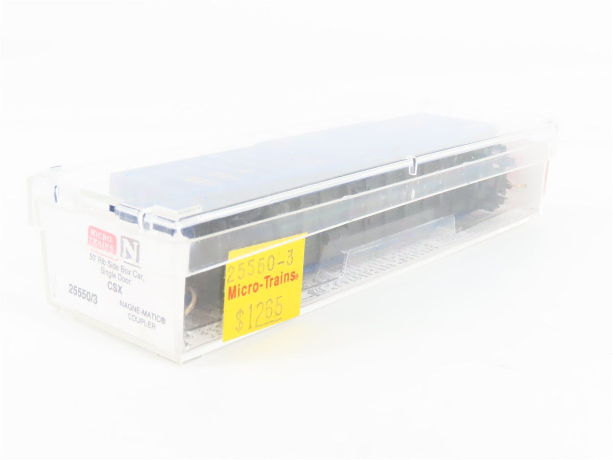 N Scale Micro-Trains MTL 25550/3 CSX Railway 50&#39; Rib Side Boxcar #141085