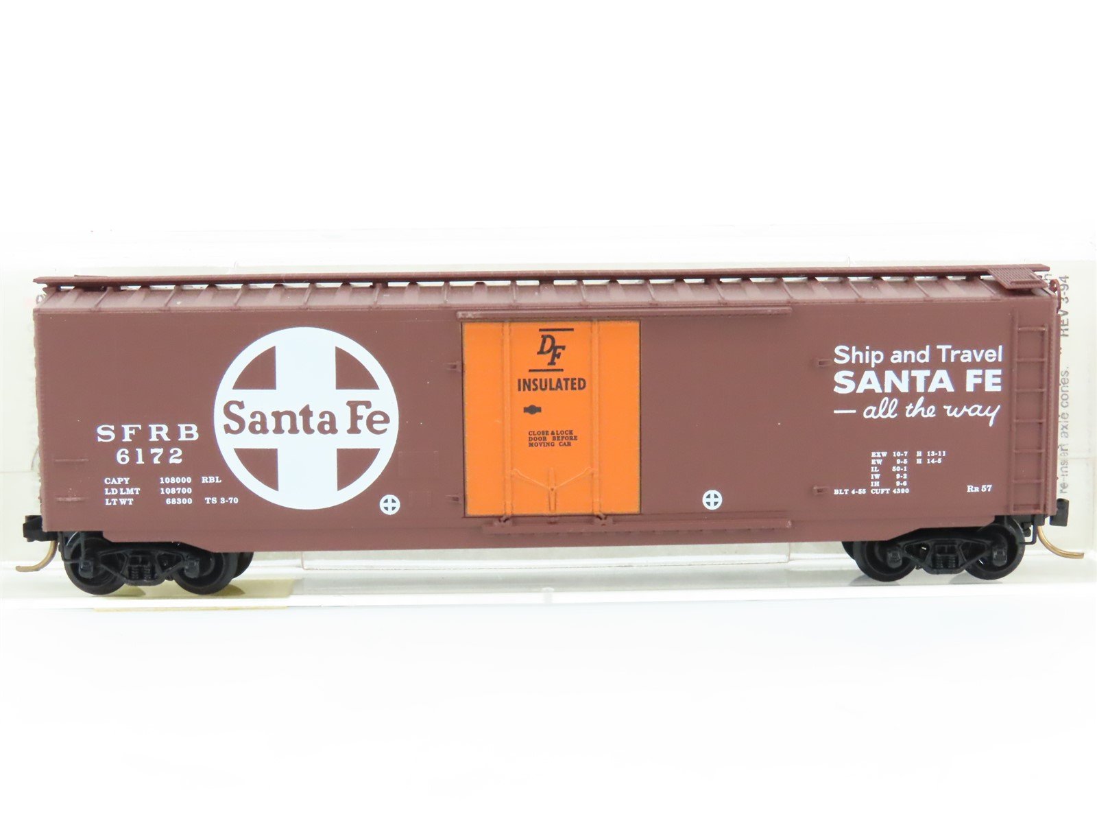 N Micro-Trains MTL 32050/3 SFRB Santa Fe "Santa Fe All The Way" 50' Boxcar #6172