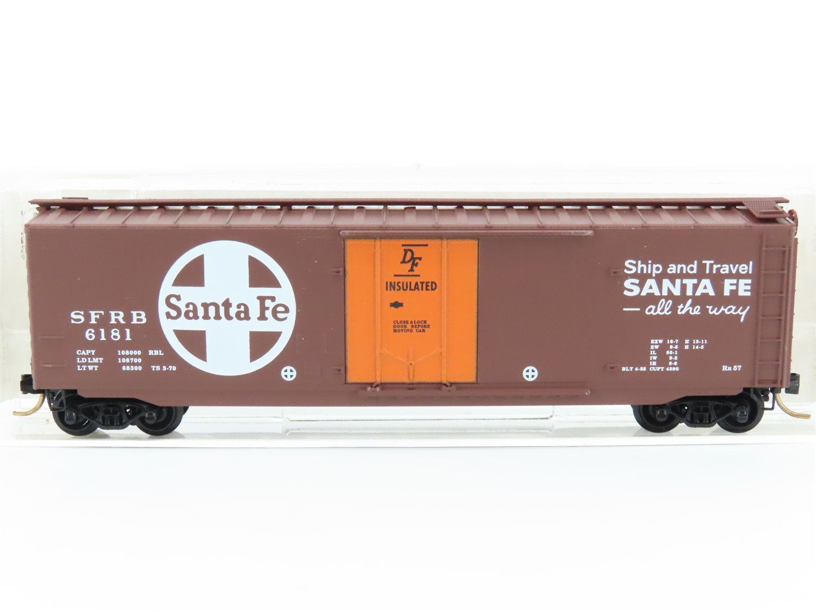 N Micro-Trains MTL 32050/4 SFRB Santa Fe "Santa Fe All The Way" 50' Boxcar #6181