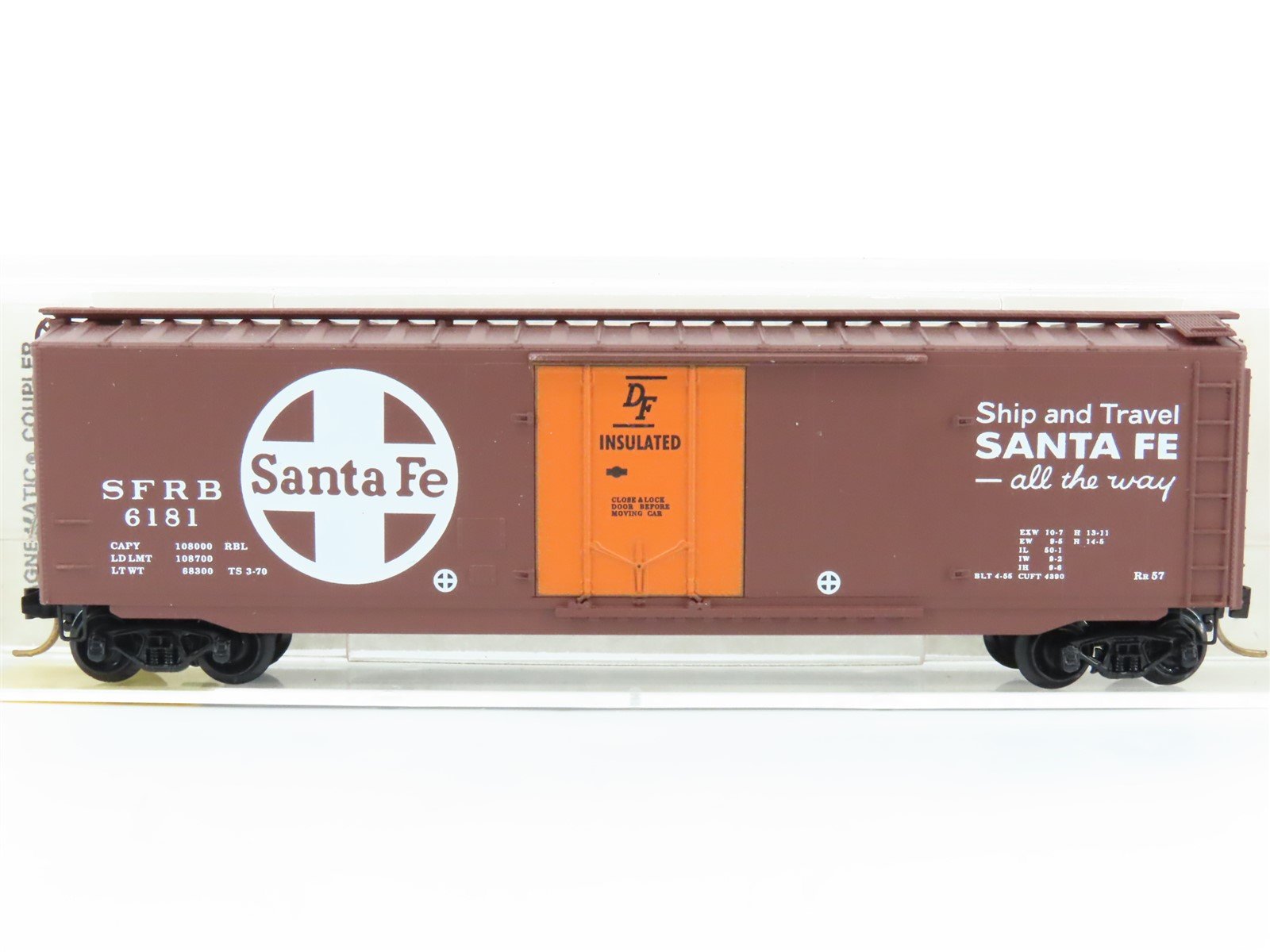 N Micro-Trains MTL 32050/4 SFRB Santa Fe "Santa Fe All The Way" 50' Boxcar #6181