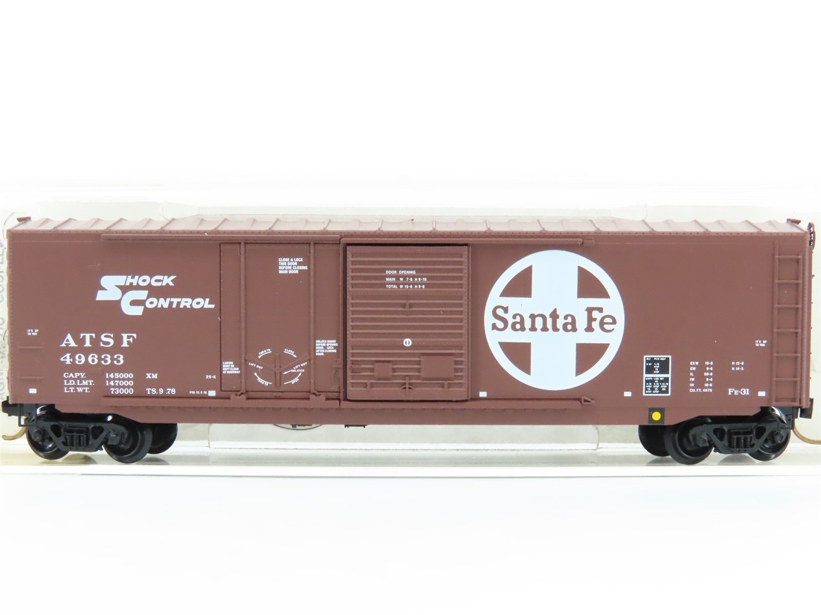 N Micro-Trains MTL 76030 ATSF Santa Fe "Shock Control" 50' Boxcar #49633