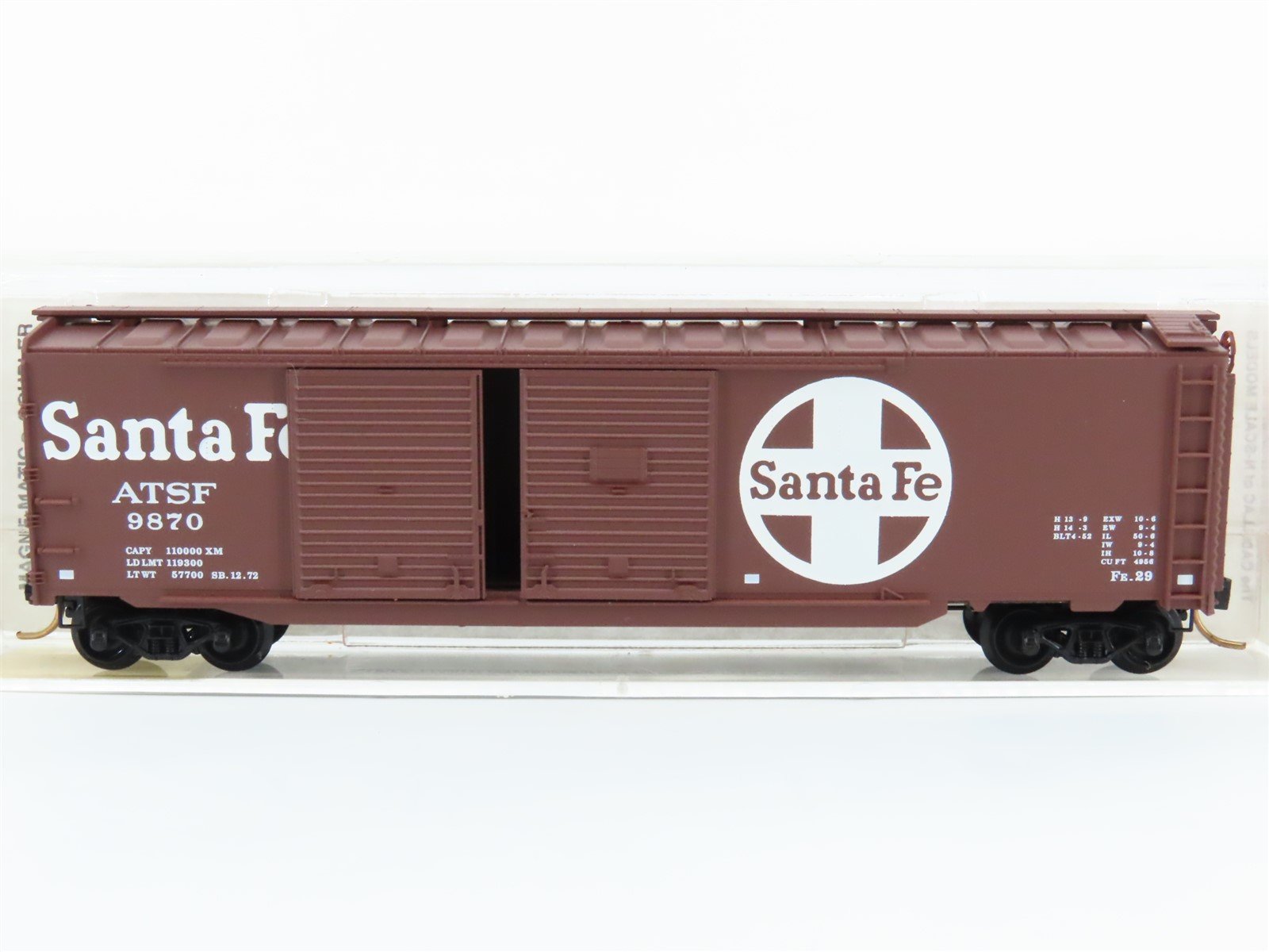 N Micro-Trains MTL 78060 ATSF Santa Fe 50' Auto Box Double Door Boxcar #9870