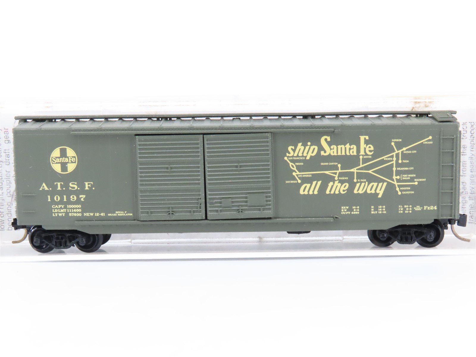 N Micro-Trains MTL 34300 ATSF Santa Fe "Santa Fe All The Way" 50' Boxcar #10197