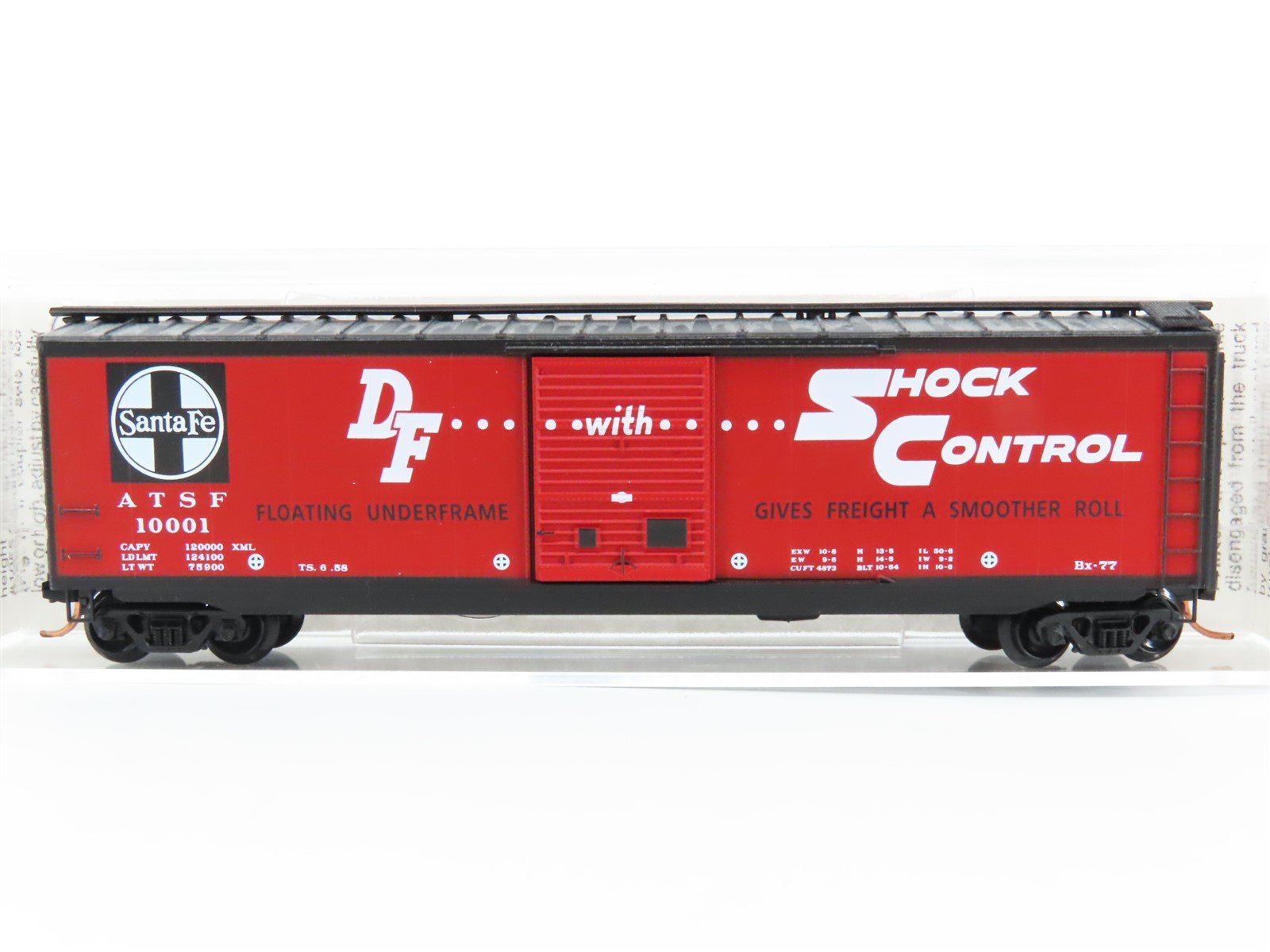 N Micro-Trains MTL 31340 ATSF Santa Fe Shock Control 50' Standard Boxcar #10001