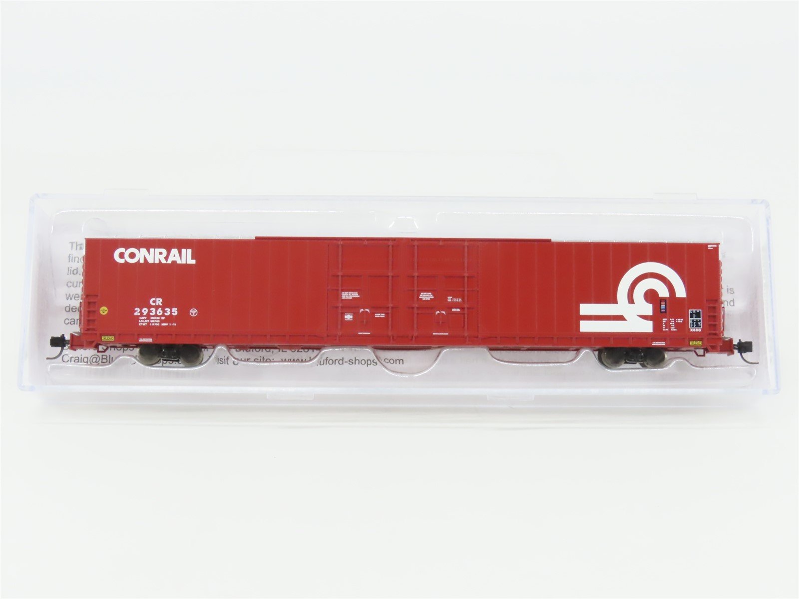 N Scale Bluford Shops 86639 CR Conrail 86' Auto Parts Box Car #293635