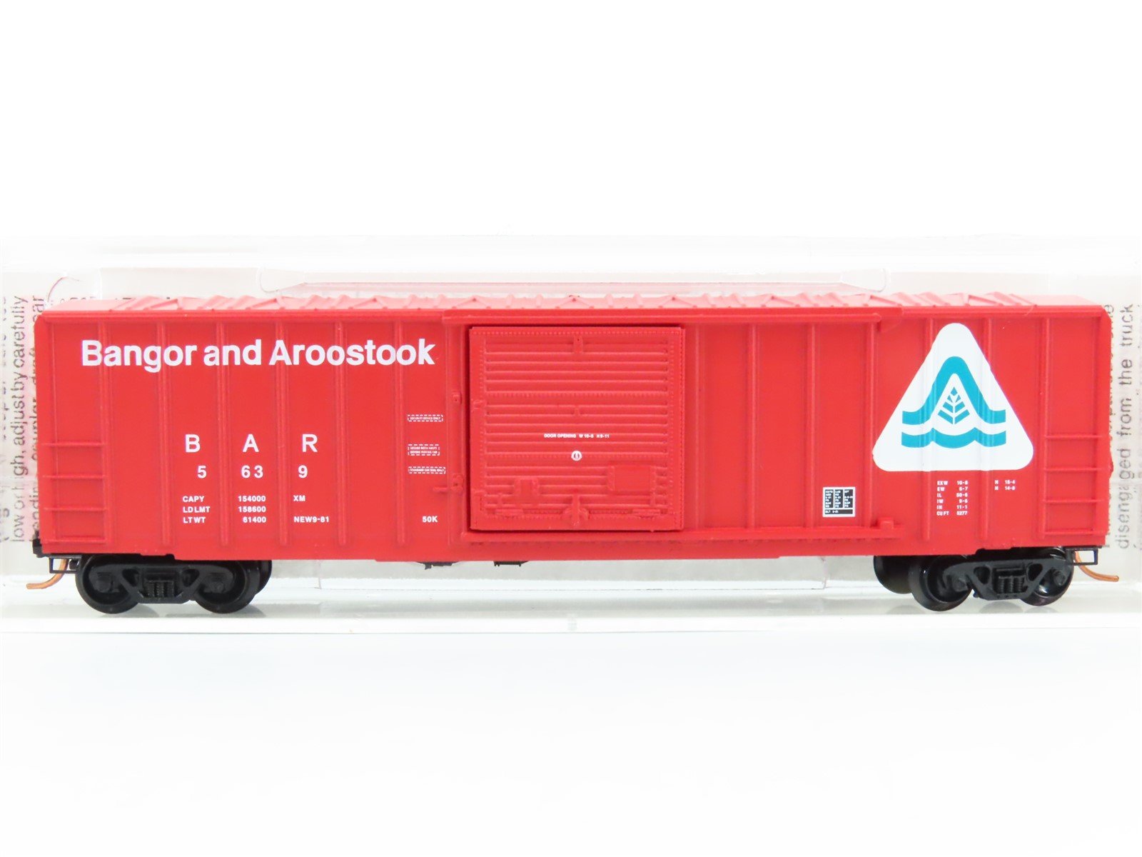 N Micro-Trains MTL 25260 BAR Bangor & Aroostook 50' Rib Side Boxcar #5639