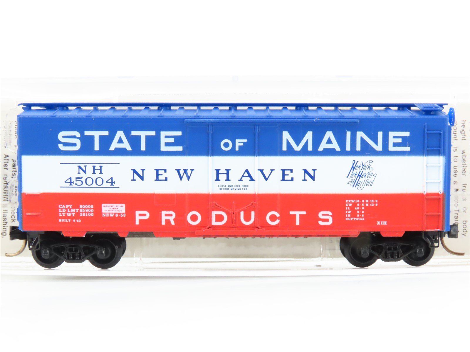 N Scale Micro-Trains MTL 21160 NH State of Maine 40' Standard Boxcar #45004