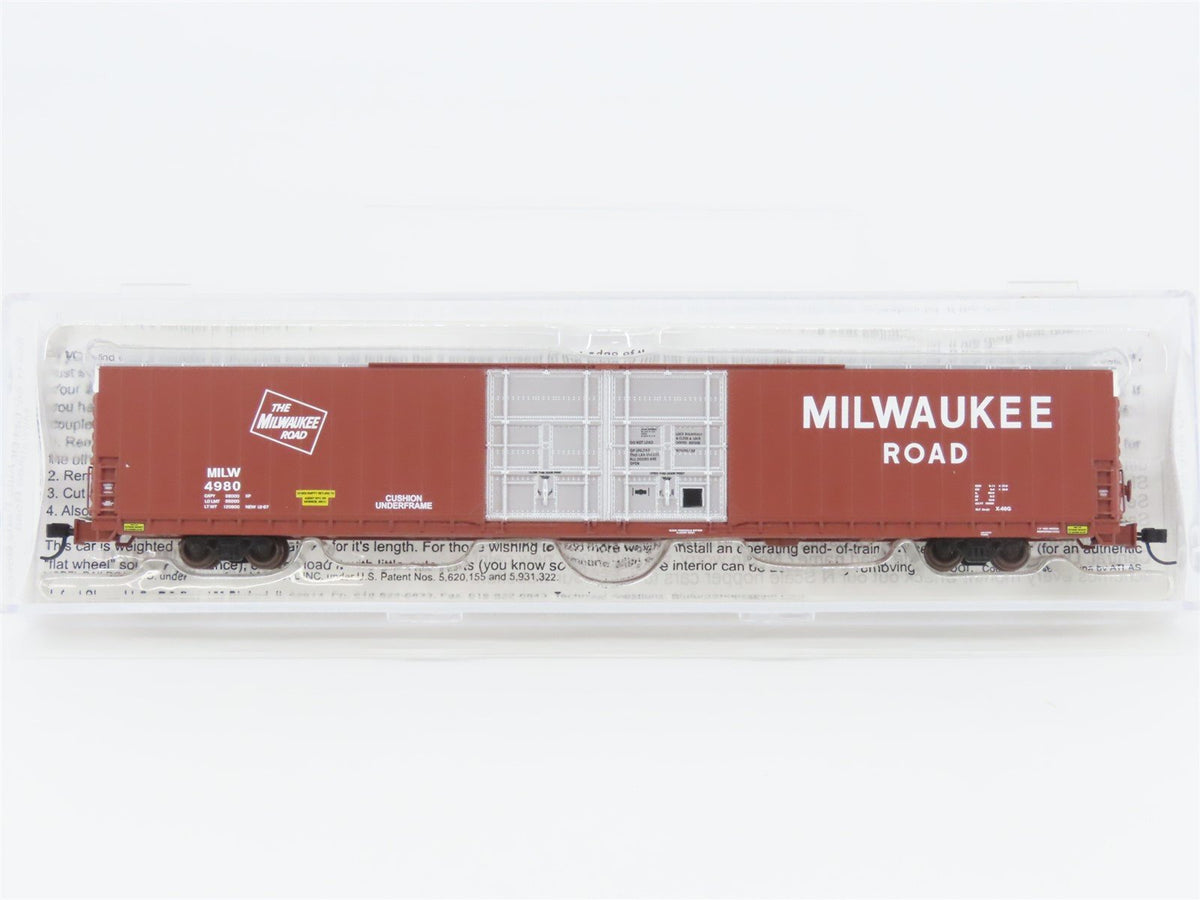 N Scale Bluford Shops 86411 MILW Milwaukee Road 86&#39; Auto Parts Box Car #4980