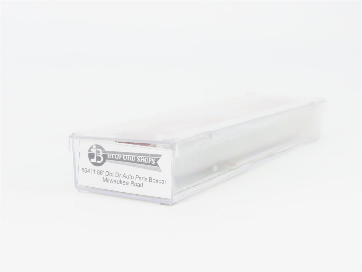 N Scale Bluford Shops 86411 MILW Milwaukee Road 86&#39; Auto Parts Box Car #4980