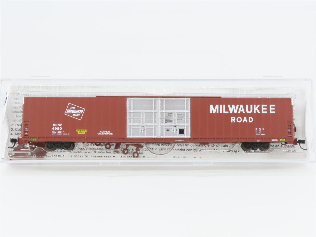 N Scale Bluford Shops 86411 MILW Milwaukee Road 86&#39; Auto Parts Box Car #4980