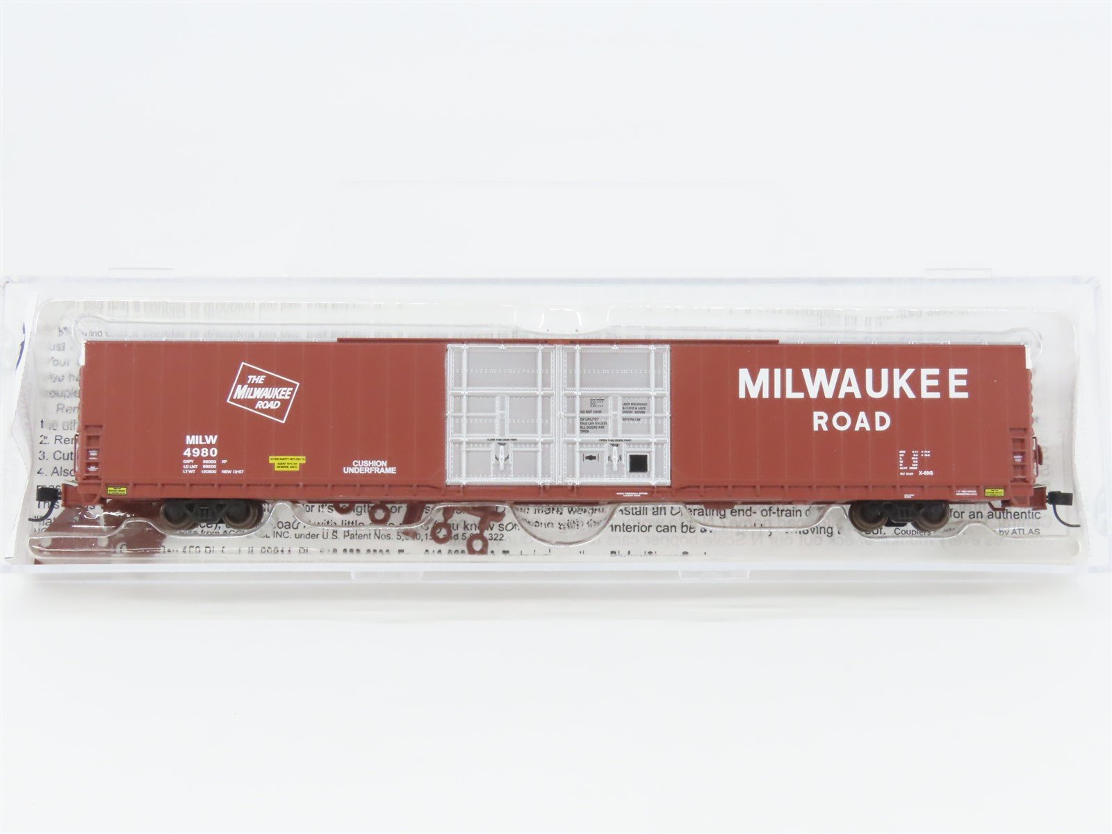 N Scale Bluford Shops 86411 MILW Milwaukee Road 86' Auto Parts Box Car #4980