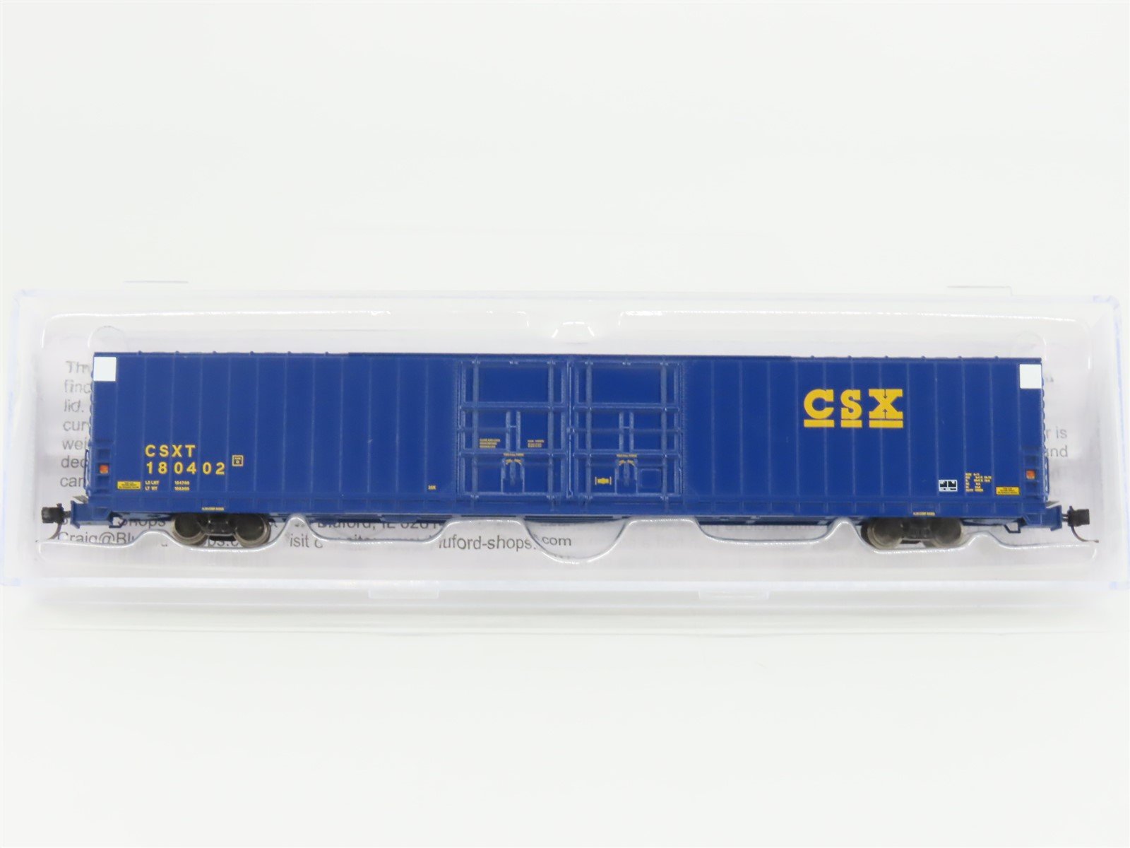 N Scale Bluford Shops 86620 CSXT 86' Auto Parts Box Car #180402