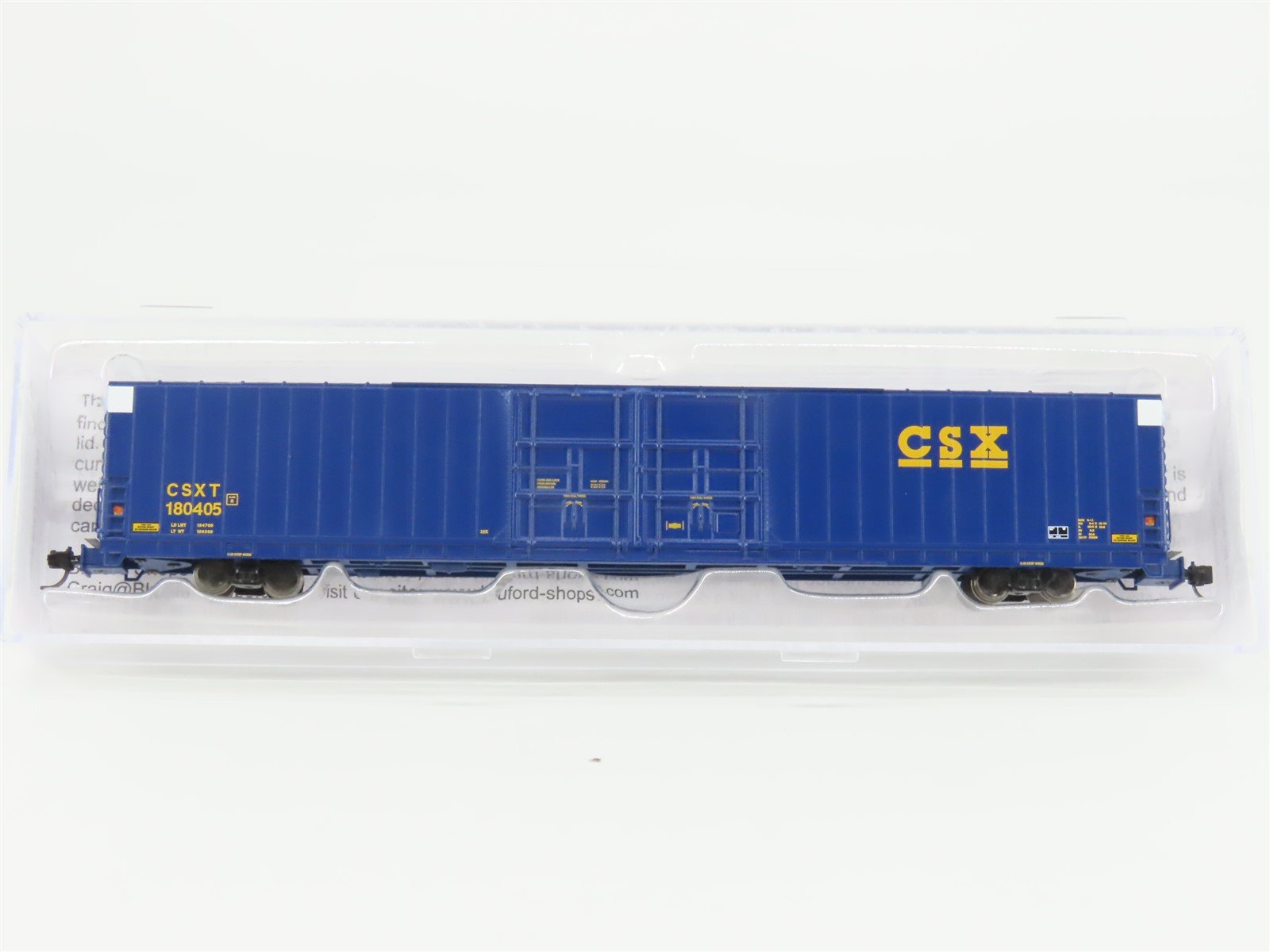 N Scale Bluford Shops 86621 CSXT 86' Auto Parts Box Car #180405