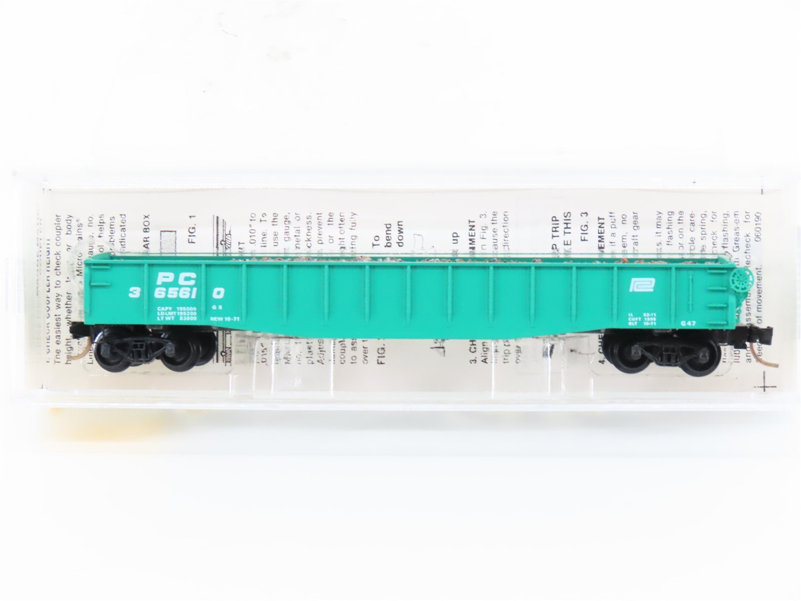 N Scale Micro-Trains MTL 46060 PC Penn Central 50' Drop End Gondola #365610
