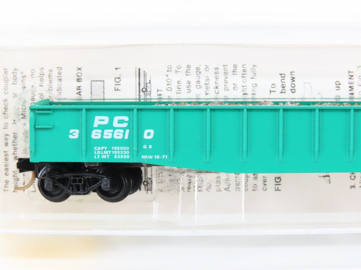 N Scale Micro-Trains MTL 46060 PC Penn Central 50&#39; Drop End Gondola #365610