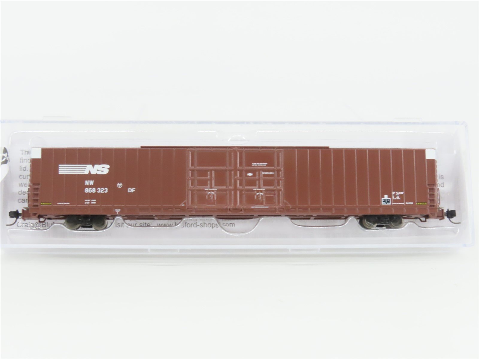 N Scale Bluford Shops 86677 NW NS Norfolk Southern 86' Auto Parts Box Car 868323
