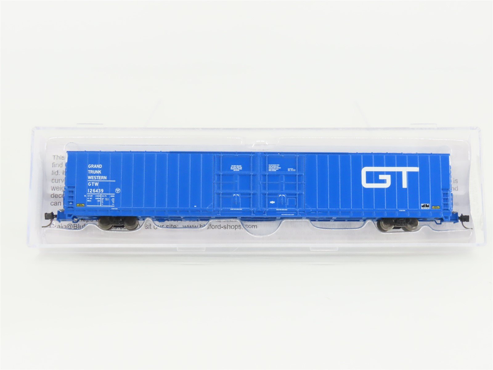 N Bluford Shops 86655 GTW Grand Trunk Western 86' Auto Parts Box Car #126439