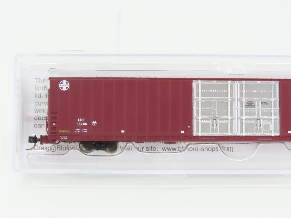 N Scale Bluford Shops 86601 ATSF Santa Fe Railroad 86&#39; Auto Parts Box Car #36706