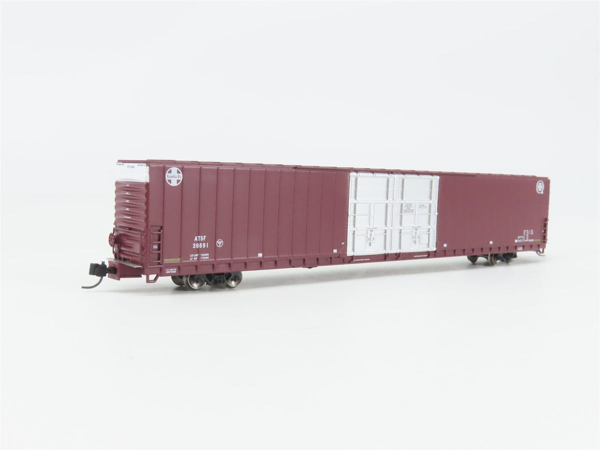 N Scale Bluford Shops 86605 ATSF Santa Fe Railroad 86&#39; Auto Parts Box Car #36691